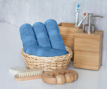Utopia Towels 8 Piece Premium Towel Set, 2 Bath, 2 Hand, and 4 Wash Cloths, 600 GSM 100% Ring Spun Cotton, Highly Absorbent Towels for Bathroom, Gym, Hotel, and Spa, Electric Blue