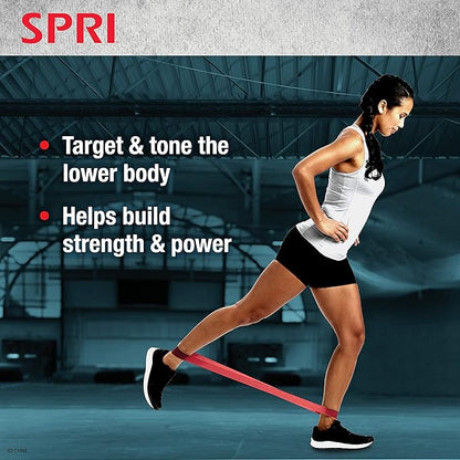 SPRI Mini Loop Bands Kit, Set of 3 - Light, Medium, Heavy Resistance Bands for Lower Body Workouts, Toning Muscles, and Exercise