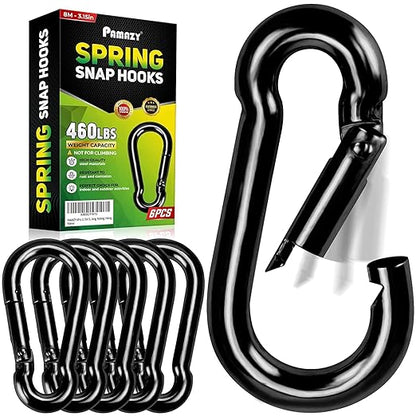 6Pcs 3.15In Spring Snap Hooks 460LBS Capacity, Utility Hook Clip, Heavy Duty Rope Connector, Quick Link Snap Hooks for Indoor & Outdoor, Hanging, Camping, Fishing, Hiking