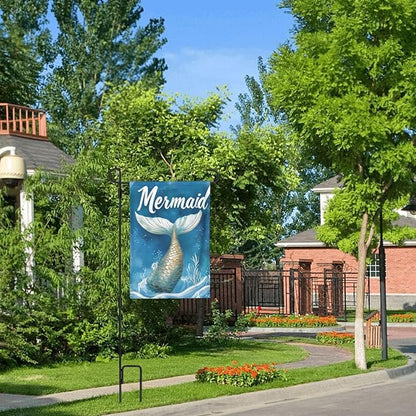Mermaids Garden Flag 12x18 In Double Sided Yard Flags Lawn Sign Decor No Flagstand