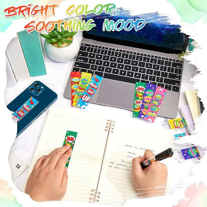 36 Pcs Anxiety Sensory Stickers Mental Health Stickers Fidget Textured Strips Toys Adhesive Tactile Calm Relief Items for Adults Desk School Counselor Classroom(Hero Style)