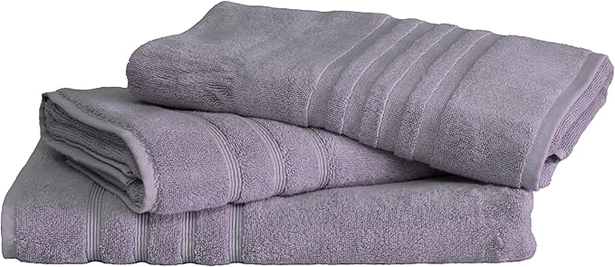 Mosobam Luxury Turkish 3pc Mixed Bath Bundle 2 Sizes for Body Towels and 1 XL Bath Mat Lavender Aura 700 GSM & 1000 GSM Bamboo Viscose & Aegean Turkish Combed Cotton