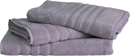 Mosobam Luxury Turkish 3pc Mixed Bath Bundle 2 Sizes for Body Towels and 1 XL Bath Mat Lavender Aura 700 GSM & 1000 GSM Bamboo Viscose & Aegean Turkish Combed Cotton