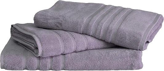 Mosobam Luxury Turkish 3pc Mixed Bath Bundle 2 Sizes for Body Towels and 1 XL Bath Mat Lavender Aura 700 GSM & 1000 GSM Bamboo Viscose & Aegean Turkish Combed Cotton