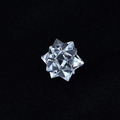 Jet 1 Pcs Clear Quartz Crystal 12-Point Merkabah Star for Healing - Panic Balancing Meditation Tool Use (0.75-1 inch, 8-10 Grams)