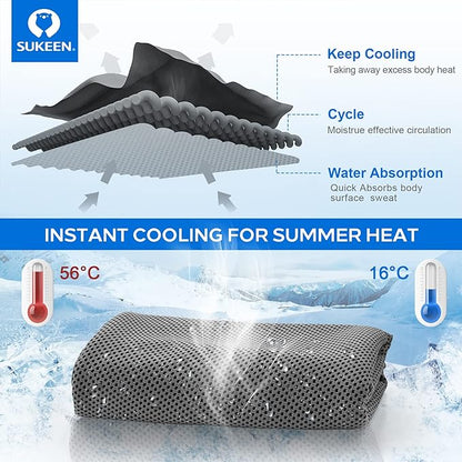 Sukeen [4 Pack Cooling Towel (40"x12"),Ice Towel,Soft Breathable Chilly Towel for Yoga,Sport,Running,Gym,Workout,Camping,Fitness,Workout & More Activities