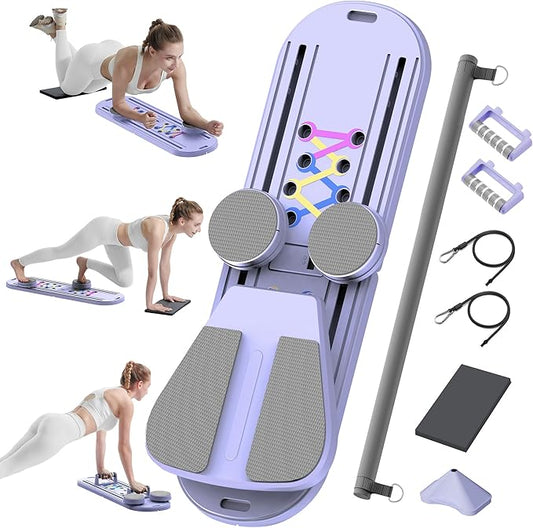 Pilates Board, Pilates Reformer, Home Pilates Equipment for Workout, 2025 Portable Pilates Reformer Board for Home Gym, Strength Training, Flexibility & Balance Improvement