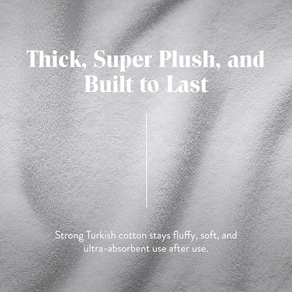 Brooklinen Super-Plush Turkish Cotton Bath Towel Set - 2 Bath Towels + 2 Hand Towels Cotton, 820 GSM, Highly Absorbent, Machine Washable, Perfect for Home & Bathroom (White)