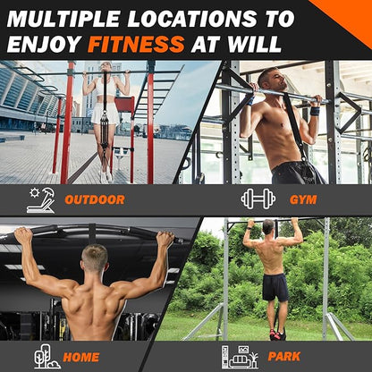 Pull Up Assistance Bands 50-350lbs, Heavy Duty Pull Up Workout Band with Feet Rest, Resistance Band for Pull Up Bar Bands, Pull Up Assist Band Strength Training Workout Equipment, Height Adjustable