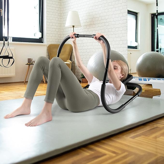 Goplus AB Fitness Crunch, Portable Abdominal Machine Workout Exerciser for Core Strength, Muscle Training, Sit Up AB Trainer for Home, Office, Gym