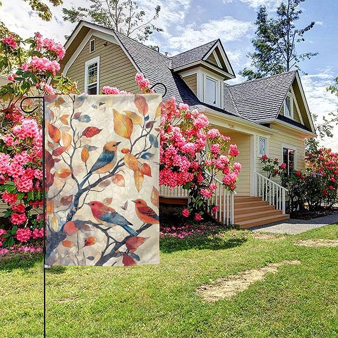 Birds Garden Flag 12x18 In Double Sided Yard Flags Lawn Sign Decor No Flagstand