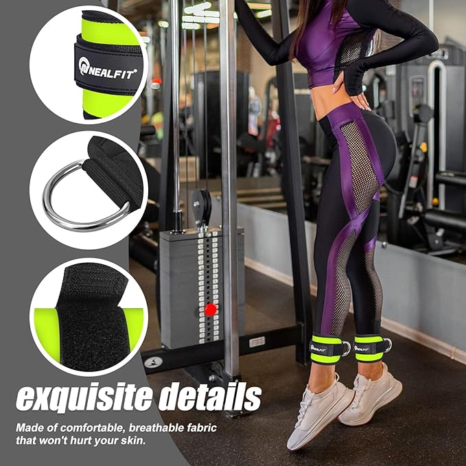 Ankle Strap for Cable Machine, Gym Ankle Cuff for Kickbacks, Leg Extensions, Glute Workouts, Booty Hip Abductors Exercise for Women and Men