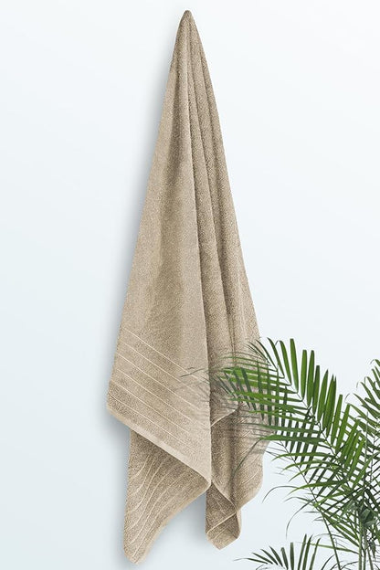 Tens Towels Pack of 1 Jumbo Bath Sheet 40 x 80 Inches, Extra Large & Light Weight, Quicker to Dry, 100% Cotton, Super Soft & Absorbent, Perfect to Wrap Yourself in, Beige