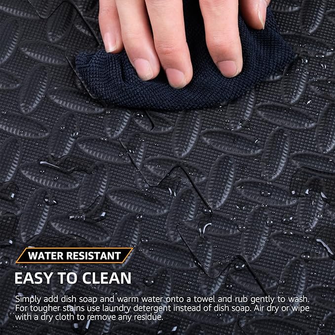 48 Pack - 1/2" Extra Thick Floor Exercise Mat for Home Gym Floor Padding for Kids - High-Density EVA Interlocking Foam Floor Tiles for Gym Equipment, Play Area, Yoga, Cardio, Weights, MMA