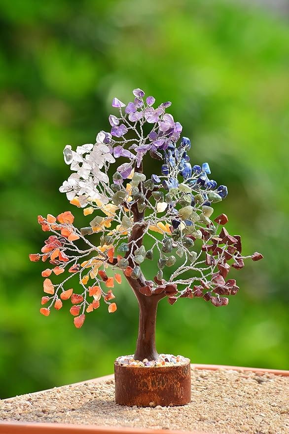 YATSKIA Crystal Tree - Bonsai Tree - Tree of Life - Seven Chakra Crystals - Feng Shui - Gemstones - Home Decor - Crystal Necklaces - House Warming Gifts New Home - Spiritual Gifts - Crystal Gifts