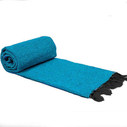 Open Road Goods Solid Color Mexican Yoga Blanket – Large Handwoven Throw for Yoga, Beach, Camping or Home – Soft and Durable Cotton Blend