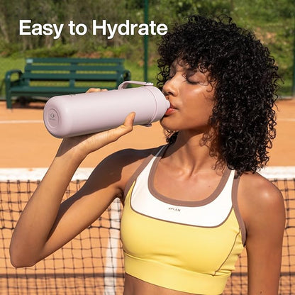 Insulated Water Bottle with Straw Stainless Steel Water Bottle, Leak-Proof, BPA-Free, Double Wall Vacuum Keeps Cold for 24 Hours for Sports, Travel, School (32 oz, Cotton Candy)
