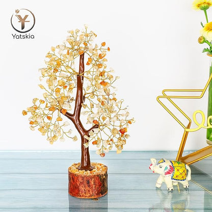 YATSKIA Citrine Healing Crystal - Gemstone Tree, Bonsai Trees, Fake Bonsai, Feng Shui Tree, Crystal Gifts for Women, Arbol De La Abundancia, Crytals and Gemstones, Good Luck Home Decor