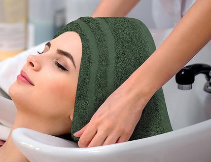 Utopia Towels Cotton Bleach Proof Salon Towel 16 by 27 inches, Bleach Safe Gym 100% Cotton Hand Towel, 24 Pack, Forest Green