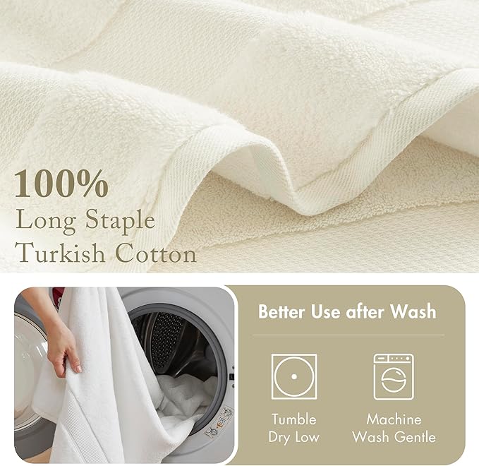 Madison Park Turkish Bath Towel Set 100% Cotton Bath Towel 600GSM Oversized Body Towel 2 Piece, Luxury Soft, Thick Spa Quality, Quick Dry Bathroom Towel, Jumble, 35" x 70", Natural