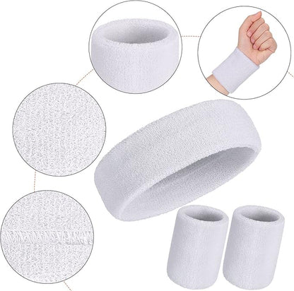 WILLBOND 3 Pcs Sweatbands Set 80s 90s Neon Sports Headband Tennis Striped Sweat Band Sports Competitions Games for Men Women Party Supplies