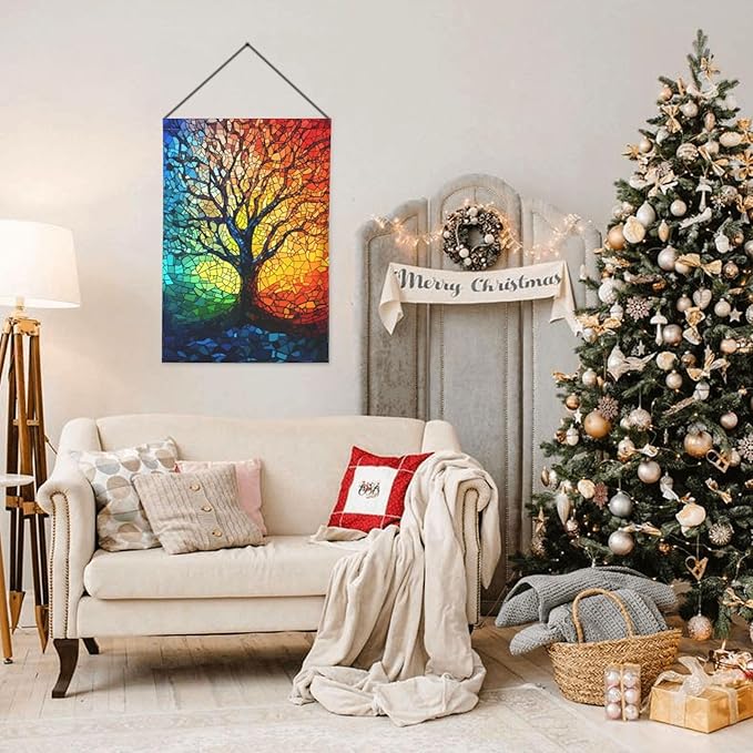 Mosaic Tree Garden Flag 12x18 In Double Sided Yard Flags Lawn Sign Decor No Flagstand