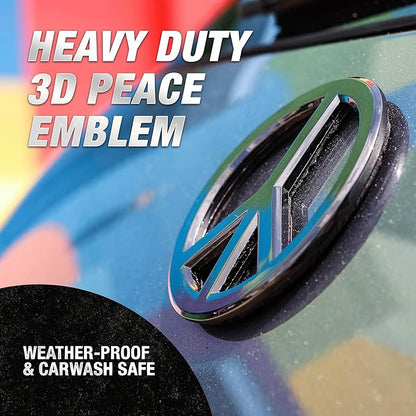 Classic Green Peace Sign Logo - Acrylic Car Emblem by Revolution Car Badges - Antiwar Peace and Love Symbol - Premium Alternative to Bumper Stickers, Decals, and Magnets (Green Acrylic)