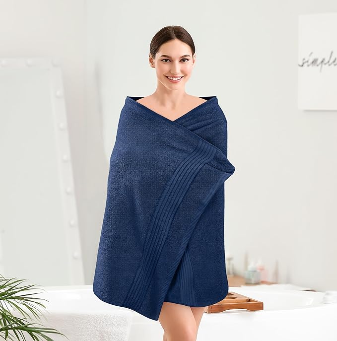 Utopia Towels 4 Pack Bath Towels Set, 27 by 54 Inches, 100% Ring Spun Cotton, Quick Dry, Highly Absorbent, Soft Feel Towels, Perfect for Daily Use, Navy