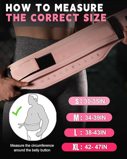 MANUEKLEAR Weight Lifting Belts for Men and Women, Gym Weight Belt with Carabiner Quick Locking, Double-Layer Weightlifting Belt for Workout Squat Powerlifting Deadlift
