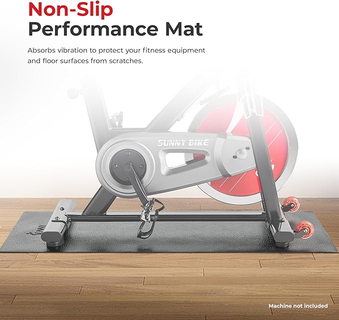 Sunny Health & Fitness Non-Slip Home Gym Mat – Workout Floor Protection Foam Pad for Treadmill, Bike, Elliptical, Yoga and Exercise Equipment or Standing Desk in 4 Size Options