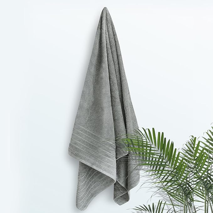 Tens Towels Pack of 1 Jumbo Bath Sheet 40 x 80 Inches, Extra Large & Light Weight, Quicker to Dry, 100% Cotton, Super Soft & Absorbent, Perfect to Wrap Yourself in, Cool Grey