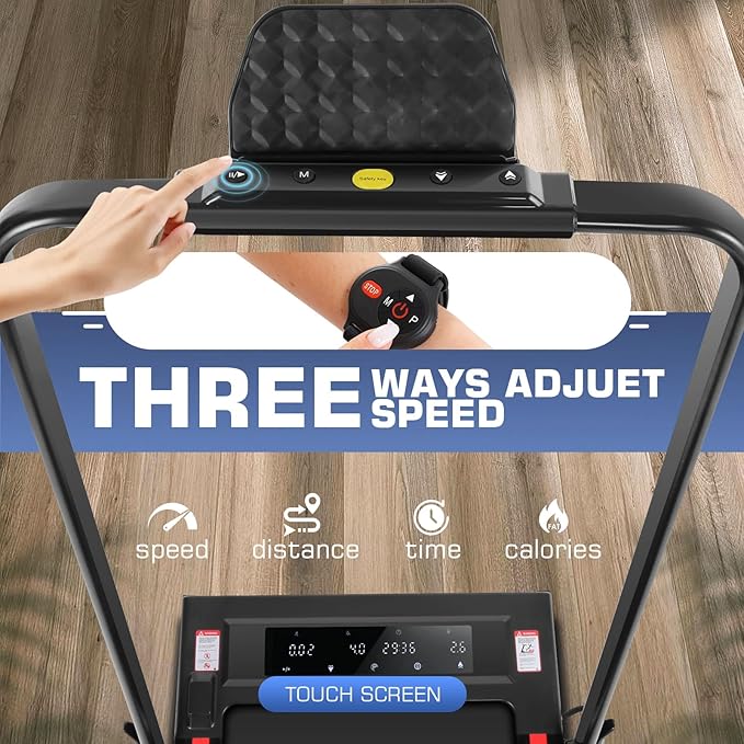 ANCHEER Foldable Treadmill with 12% Incline, 3.0HP Walking Pad Treadmills with Handle Bar, 320LBS Capacity/2S Folding/Widened Belt, Quiet Portable Walking Treadmill Under Desk with LED