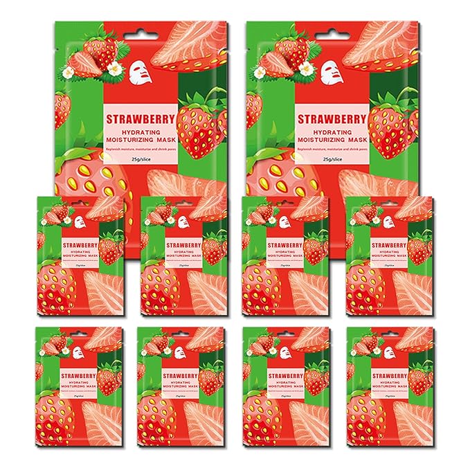 Face Masks Skincare,Hydrating Sheet Masks,Collagen Night Wrapping Mask,Facial Mask for Men&Women,with Collagen Essence and Fruit Extracts,Nourishing and Moisturizing for All Skin Types 10 Pack B1