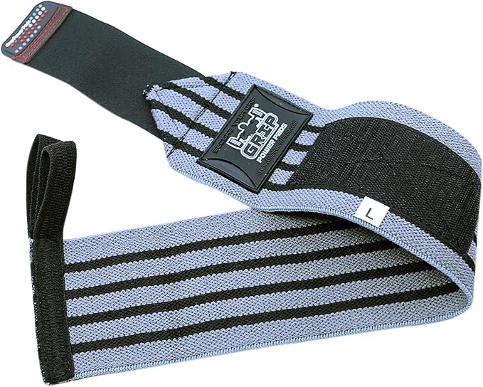 Grip Power Pads Wrist Wraps 2 Wraps for Weight Lifting Wrist Support Cotton Wraps Gym Bandage Straps for Men & Women Premium Quality & PRO Rubber