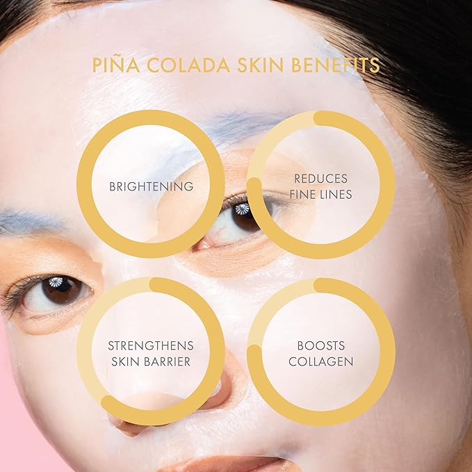ESW Beauty Piña Colada Revitalizing Face Mask - Refreshing, Vegan Face Mask with Pineapple & Coconut Water for Glowing Skin