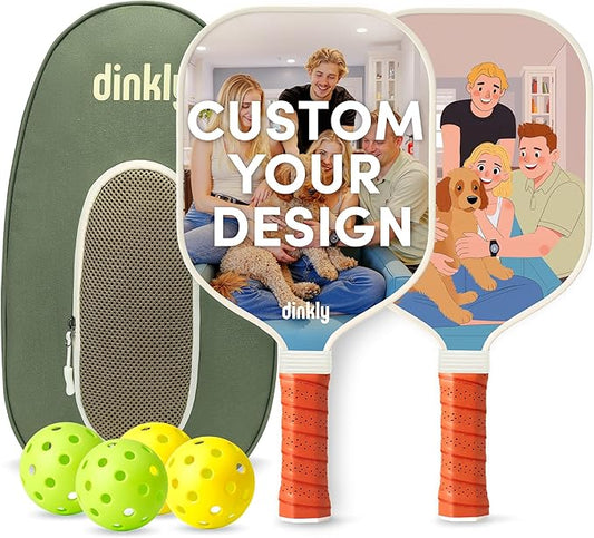 Pickleball Paddles Set of 2/4- USAPA Approved Graphite/Fiberglass Pickleball Racket, 2 Pickleball Rackets, 4 Balls and 1 Portable Carry Bag, Aesthetic Pickle Ball Set for Men Women Beginners