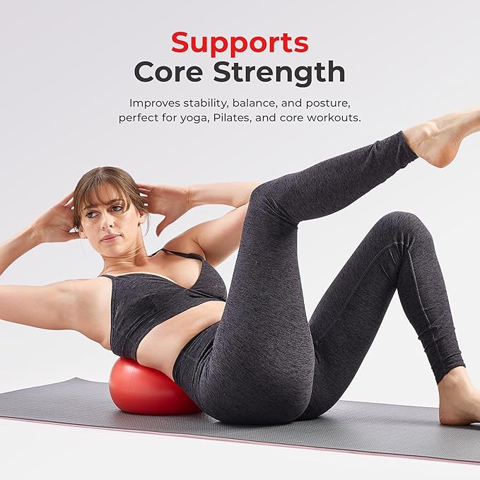 Sunny Health & Fitness Premium Anti-Burst Exercise Balls for Core Strength, Yoga, Pilates, Barre, Physical Therapy, Balance, Flexibility Non-Slip & Odorless