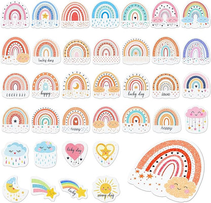 36 Pcs Anxiety Sensory Stickers Mental Health Stickers Fidget Textured Strips Toys Adhesive Tactile Calm Relief Items for Adults Desk School Counselor Classroom(Boho Style)