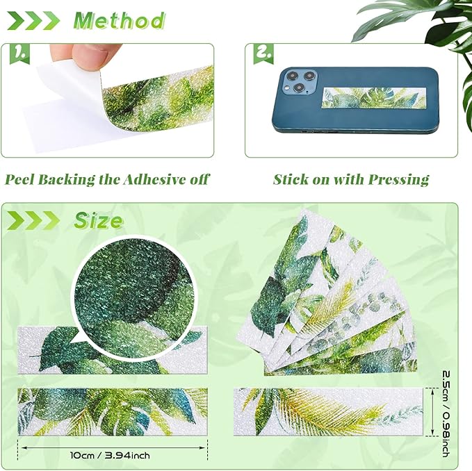 36 Pcs Anxiety Sensory Stickers Mental Health Stickers Fidget Textured Strips Toys Adhesive Tactile Calm Relief Items for Adults Desk School Counselor Classroom(Leaves Style)