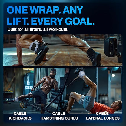 Modvel Gym Ankle Strap for Cable Machines – Glute & Leg Kickback Ankle Straps for Gym Workouts – Adjustable, Padded Support for Strength Training, Weightlifting, Rehab – Men & Women