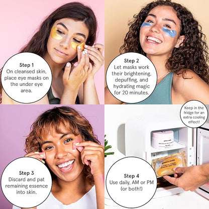 Under Eye Mask - Reduce Dark Circles, Puffy Eyes, Undereye Bags, Wrinkles - Gel Under Eye Patches, Vegan Cruelty-Free Self Care by grace and stella (72 Pairs, GoldPinkBlue)24 Pair (Pack of 3)