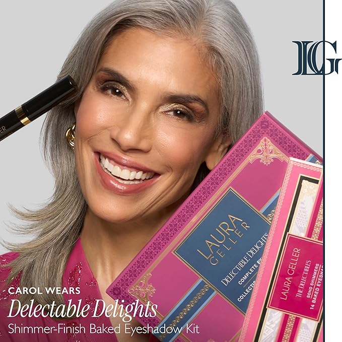 LAURA GELLER NEW YORK Delectable Delights Shimmer-Finish Baked Eyeshadow Kit with Kajal Mascara | Long-Lasting Crease-Proof Baked Eyeshadows for Mature Skin - Amazon Exclusive