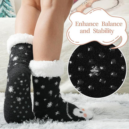 JaosWish Cat Fuzzy Socks Womens Pilates,Postpartum Essentials Non Slip Grip Slippers Hospital Socks for Labor Delivery