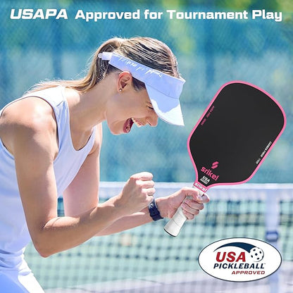 Pickleball Paddles, Raw T700 Carbon Fiber Pickleball Paddle, 16mm Power Polymer Core, Professional Rackets for Great Spin, Control & Precision Shots, USAPA Approved