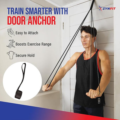 100% Natural Latex Resistance Bands Set with Door Anchor, 5-Level Pull Up Bands for Working Out, Strength Training & Physical Therapy, Workout Bands for Home Gym - Get Free A.I. Workout Plan