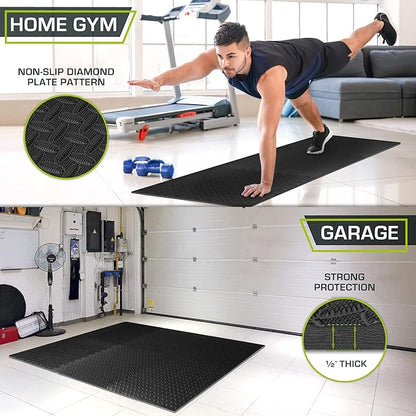 ProsourceFit Puzzle Exercise Mat ½ in, EVA Interlocking Foam Floor Tiles for Home Gym, Mat for Home Workout Equipment, Floor Padding for Kids