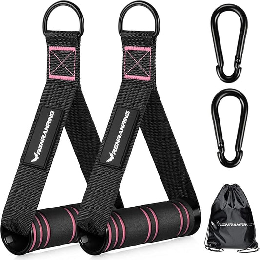 RENRANRING Gym Exercise Handles, Replacement Handle Attachments for Cable Machine Pulleys, Resistance Band and Strength Trainer, Pull Down Workout Accessories, Home Gym Add On Equipment