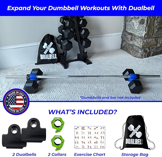 Dumbbell Barbell Converter - Dumbbell Converter Home Gym Equipment, for 1" Standard Bars, Up to 250lb Capacity Barbell Adapters- Versatile Weight Lifting Set, Suitable for Men and Women