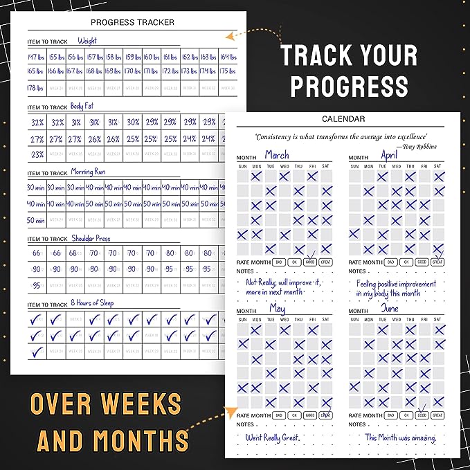 Nextnoid Hardcover Fitness Journal Workout Planner for Men & Women - A5(5.7" x 8.3") Sturdy Workout Log Book to Track Gym & Home Workouts - Green