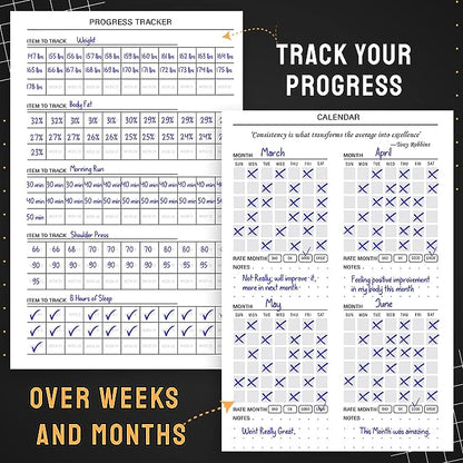 Nextnoid Hardcover Fitness Journal Workout Planner for Men & Women - A5(5.7" x 8.3") Sturdy Workout Log Book to Track Gym & Home Workouts - Green